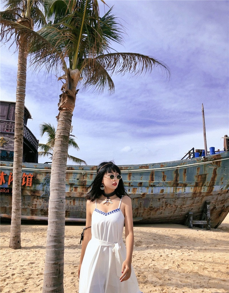 Hippie Daim Coin Bohème Perlé Gland Collier Bande De Cheveux À Double Usage