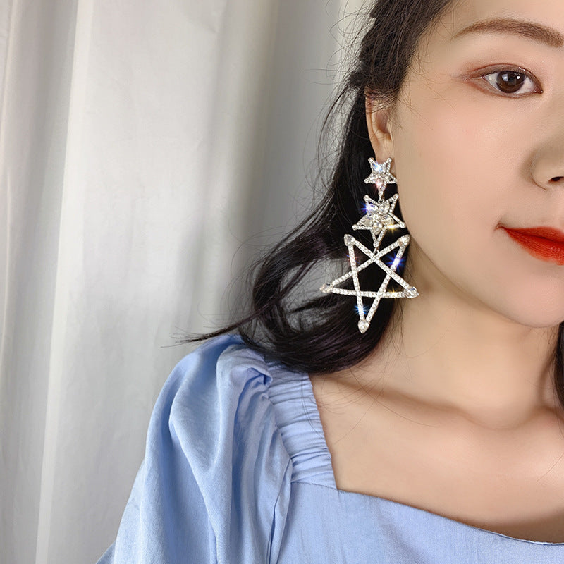 Women's Fashion New Pentagram Earrings