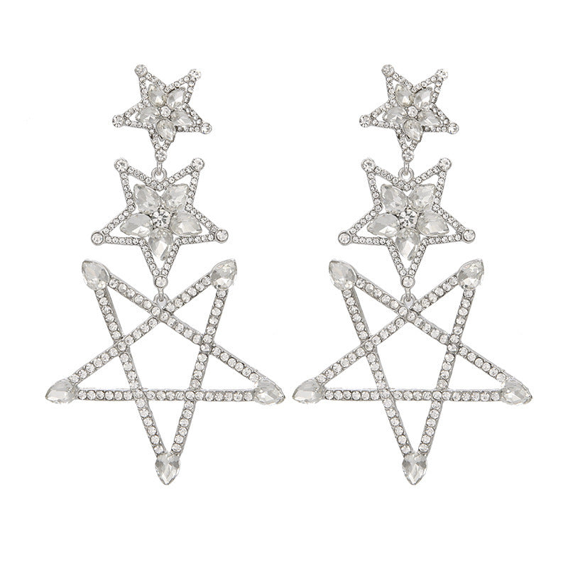 Women's Fashion New Pentagram Earrings