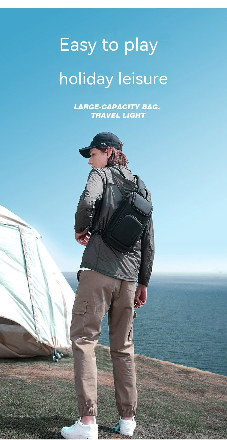 Bolso de pecho de estilo coreano para hombre Bolso de mensajero funcional de negocios ligero