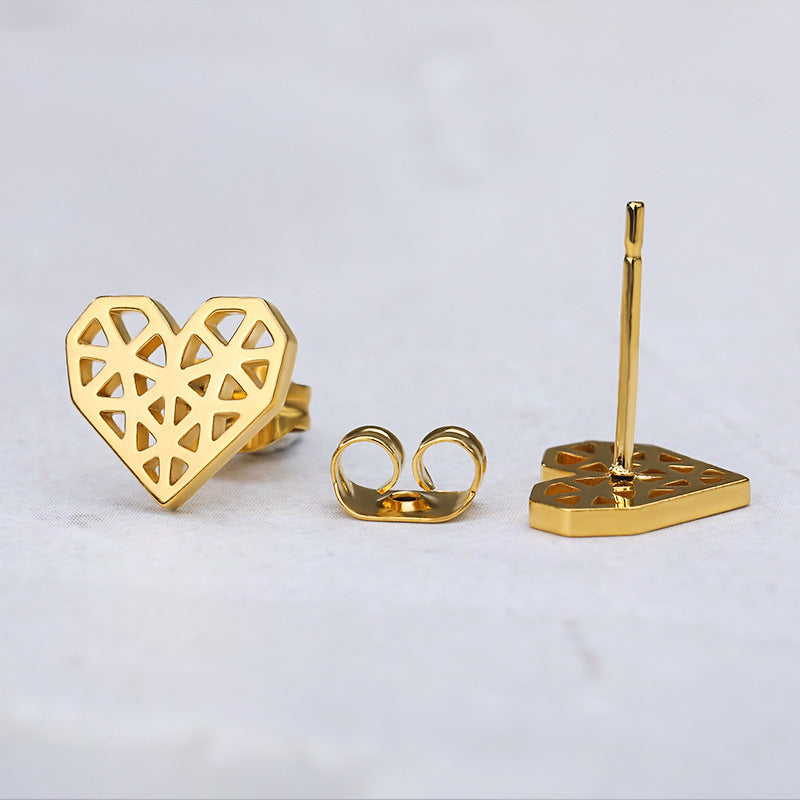 Boucles d'oreilles simples en forme de cœur, à la mode, assorties avec tout, pour femmes