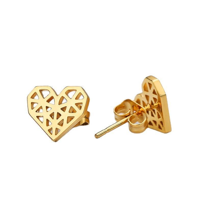 Boucles d'oreilles simples en forme de cœur, à la mode, assorties avec tout, pour femmes