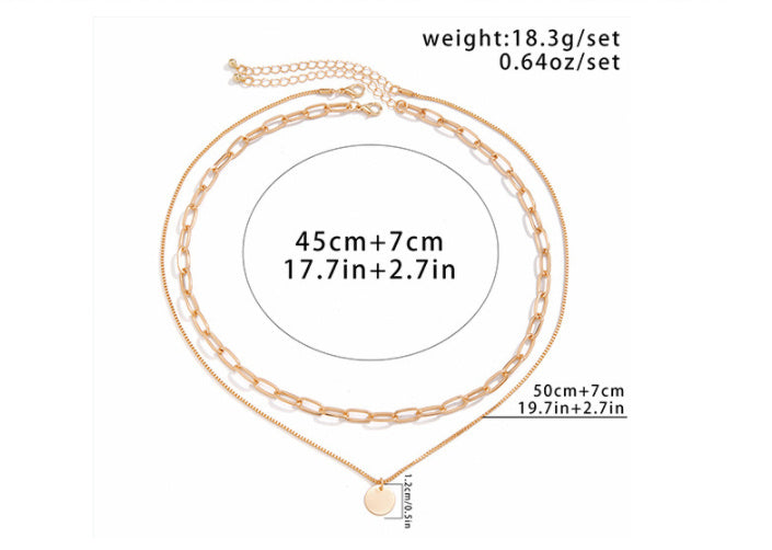 European Hip Hop Personality Wafer Pendant Necklace