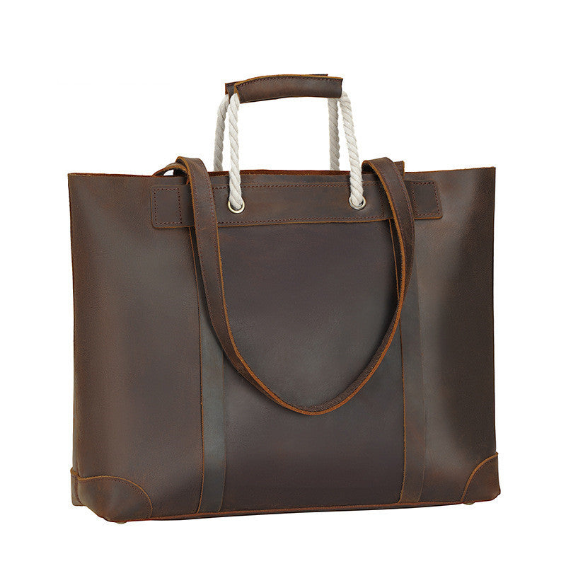 Sac à main en cuir à couche supérieure rétro pour femmes