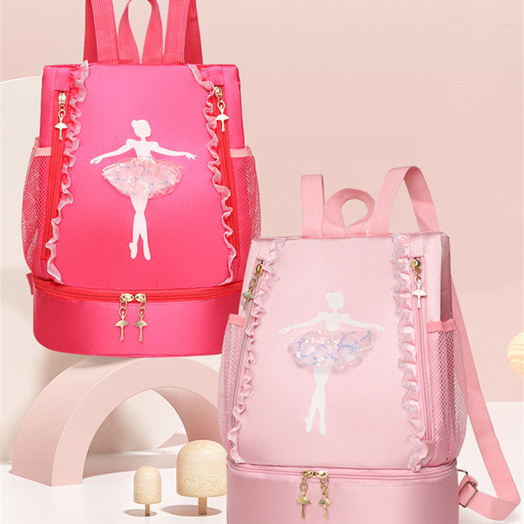 Mochila de baile con hombro para niños Mochila escolar de ballet latino