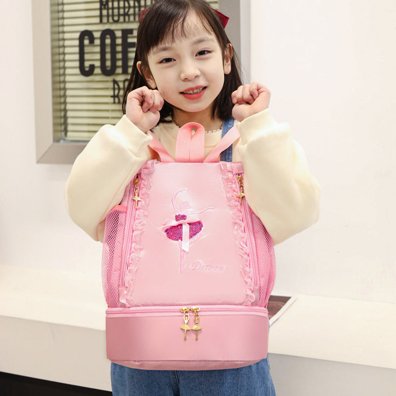 Mochila de baile con hombro para niños Mochila escolar de ballet latino