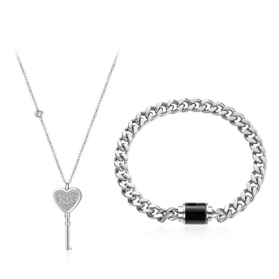 Collar Pareja Chico Acero Titanio