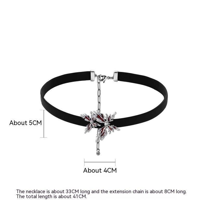 Collar de mariposa roja original nuevo estilo chino