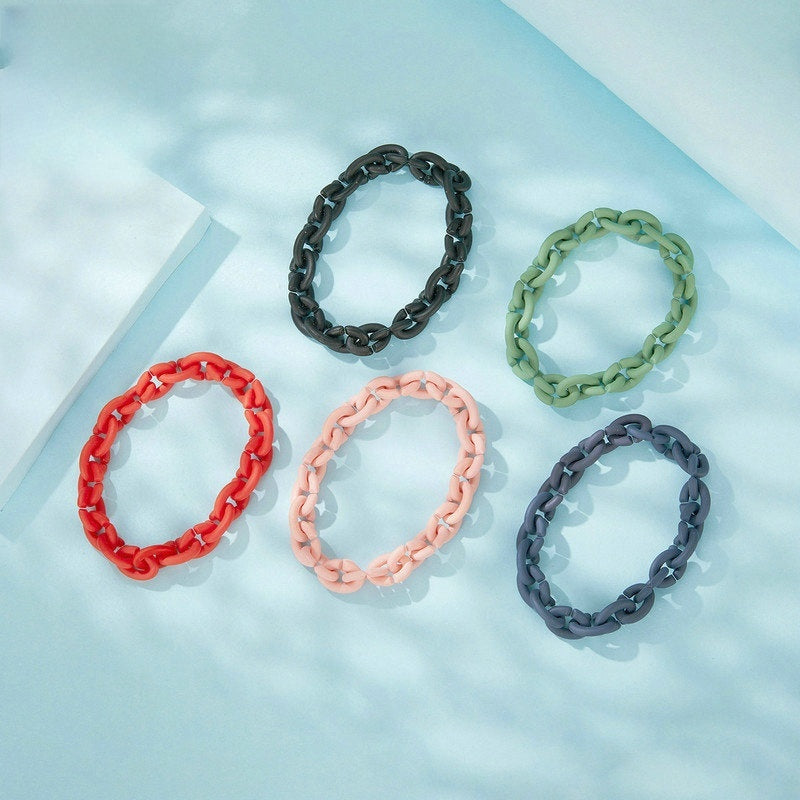 Pulsera de adorno de rompecabezas Simple, accesorios de pulsera Diy con costura acrílica de silicona multicolor