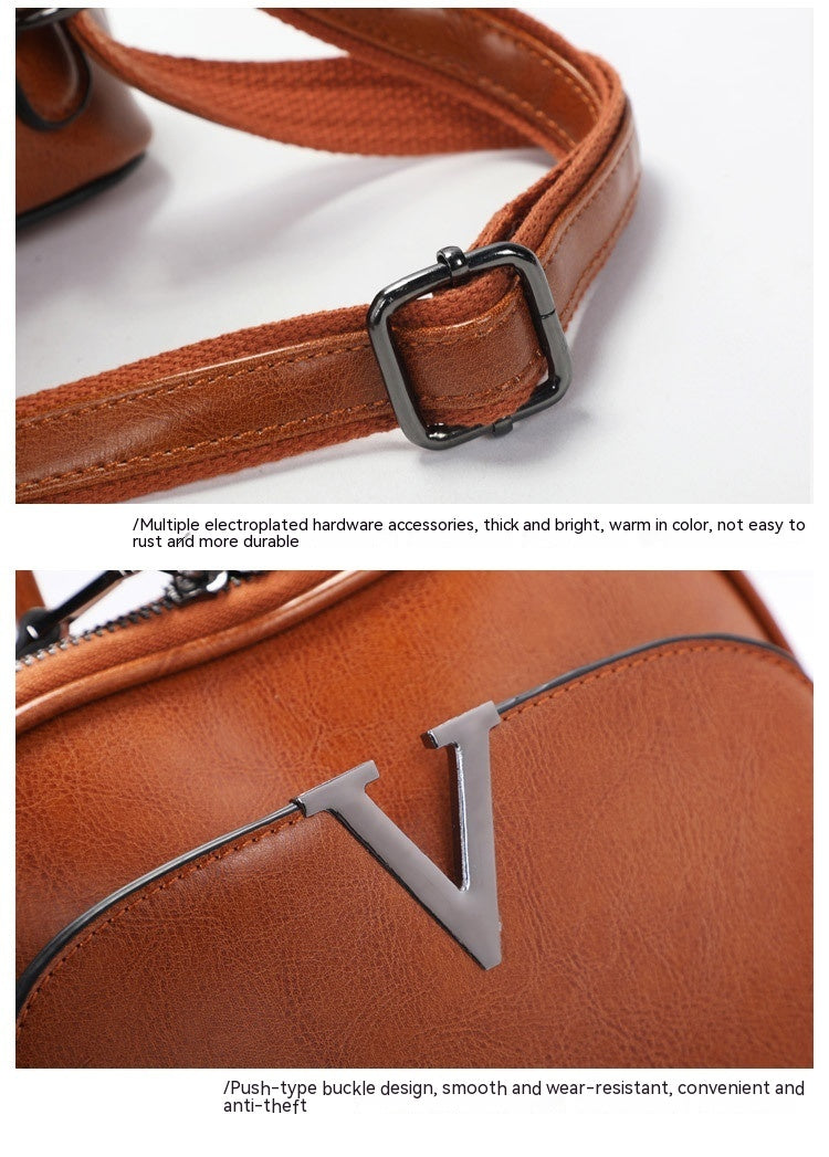 Sac femme rétro européen et américain en peau de vache multifonctionnel