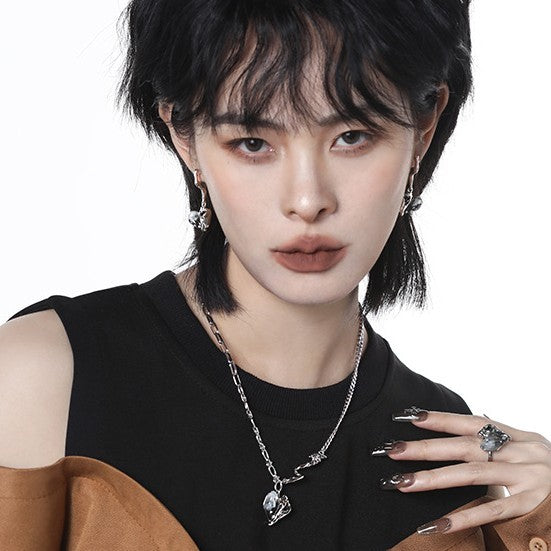 Pleated Heart Necklace Simple All-match