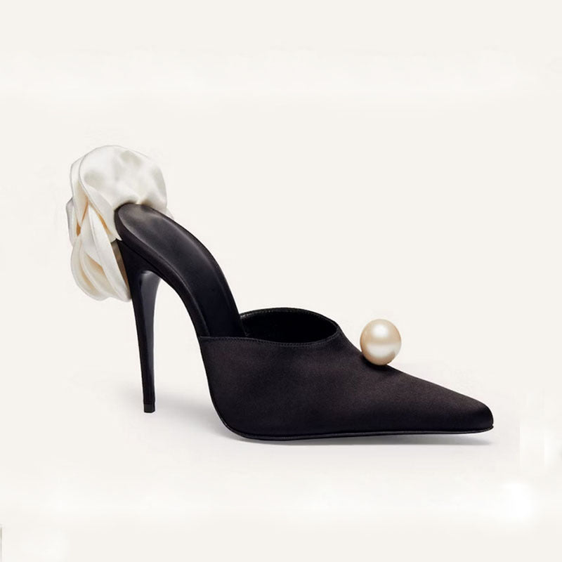 Talons hauts pointus en perles pour femmes