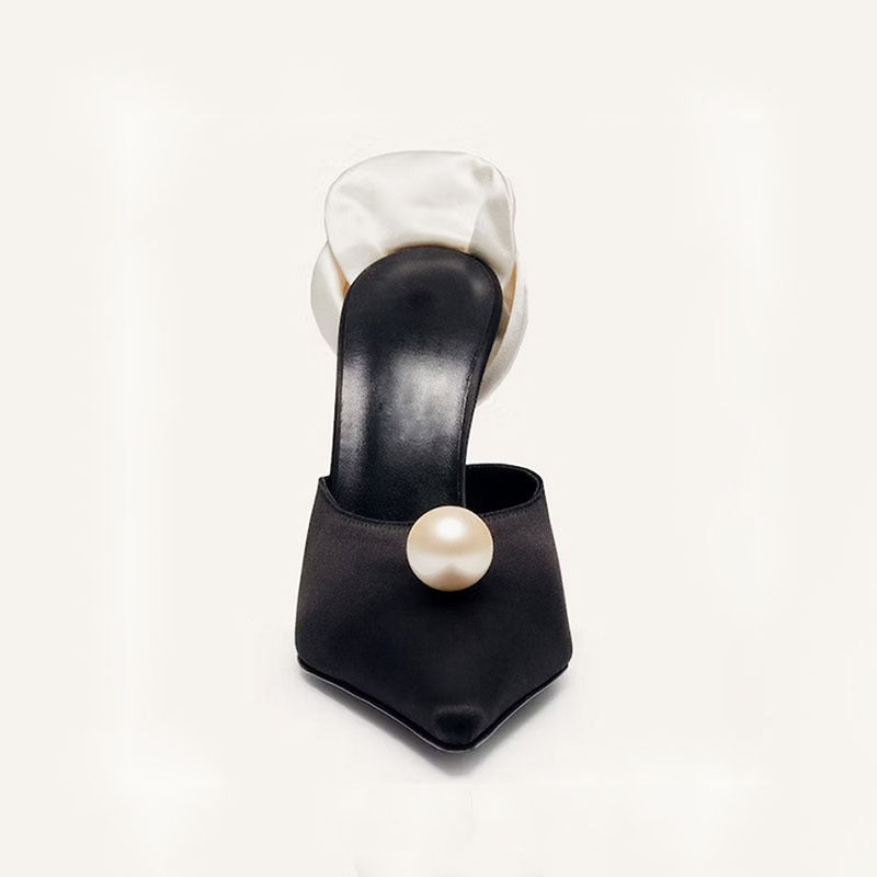 Talons hauts pointus en perles pour femmes
