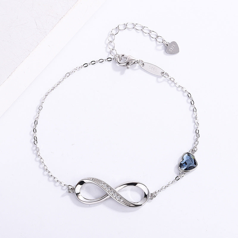 Bracelet Infini Mode Femme En Forme De Coeur