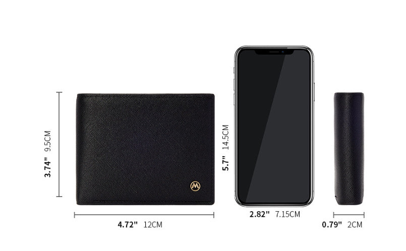 Cartera de hombre con patrón cruzado informal