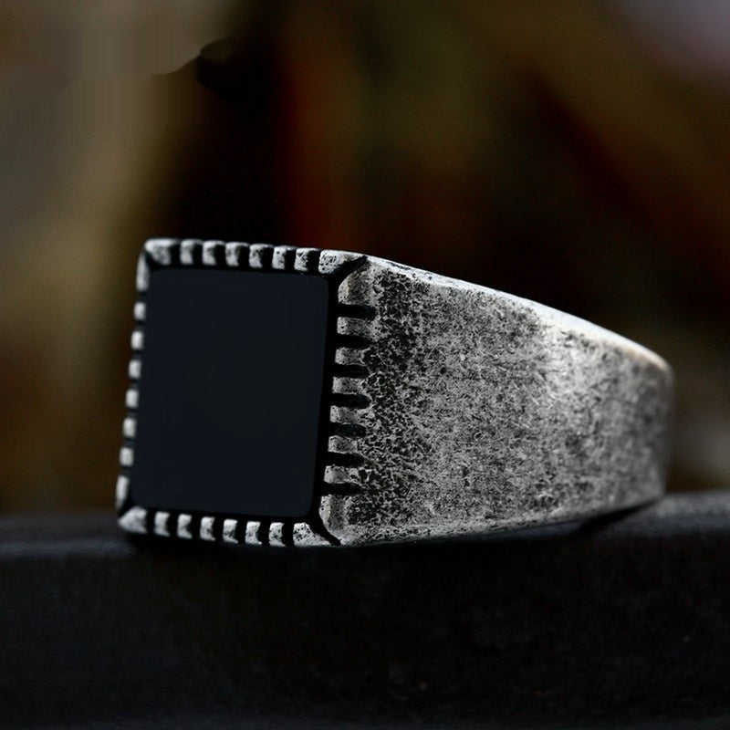 Stainless Steel Vintage Ethnic Style Titanium Steel Ring