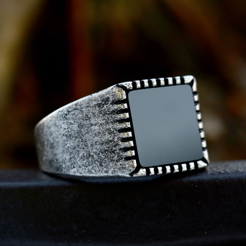 Stainless Steel Vintage Ethnic Style Titanium Steel Ring