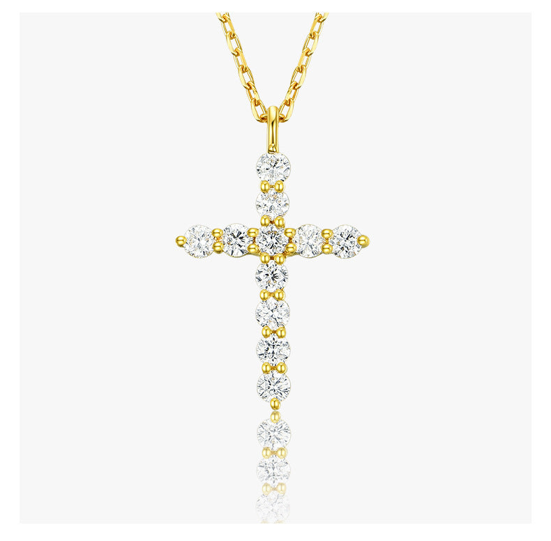 925 Sterling Silver Cross Item Full Diamond Necklace