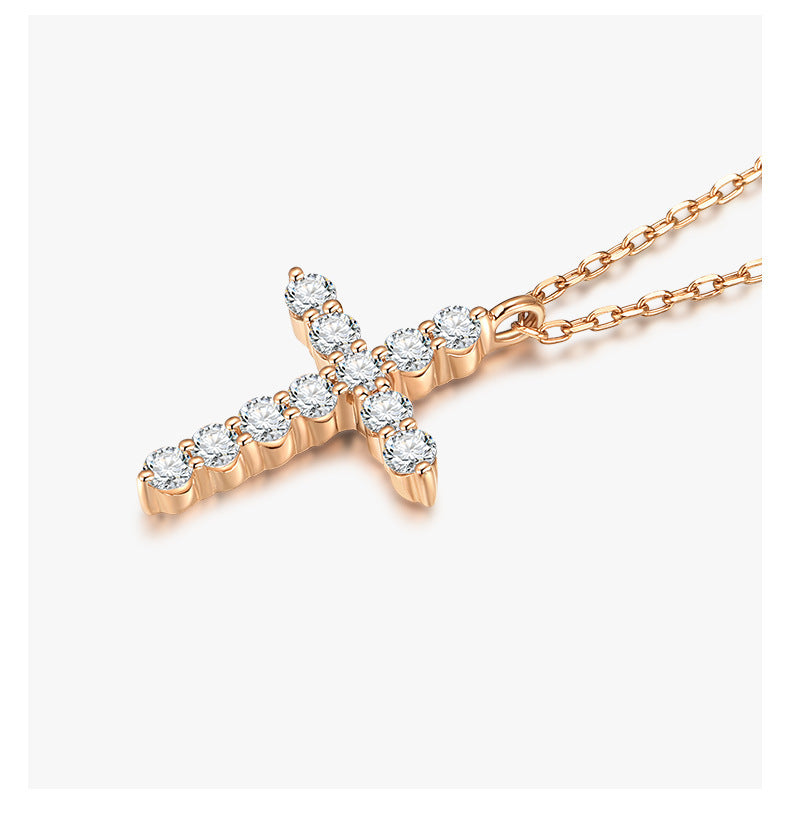 925 Sterling Silver Cross Item Full Diamond Necklace