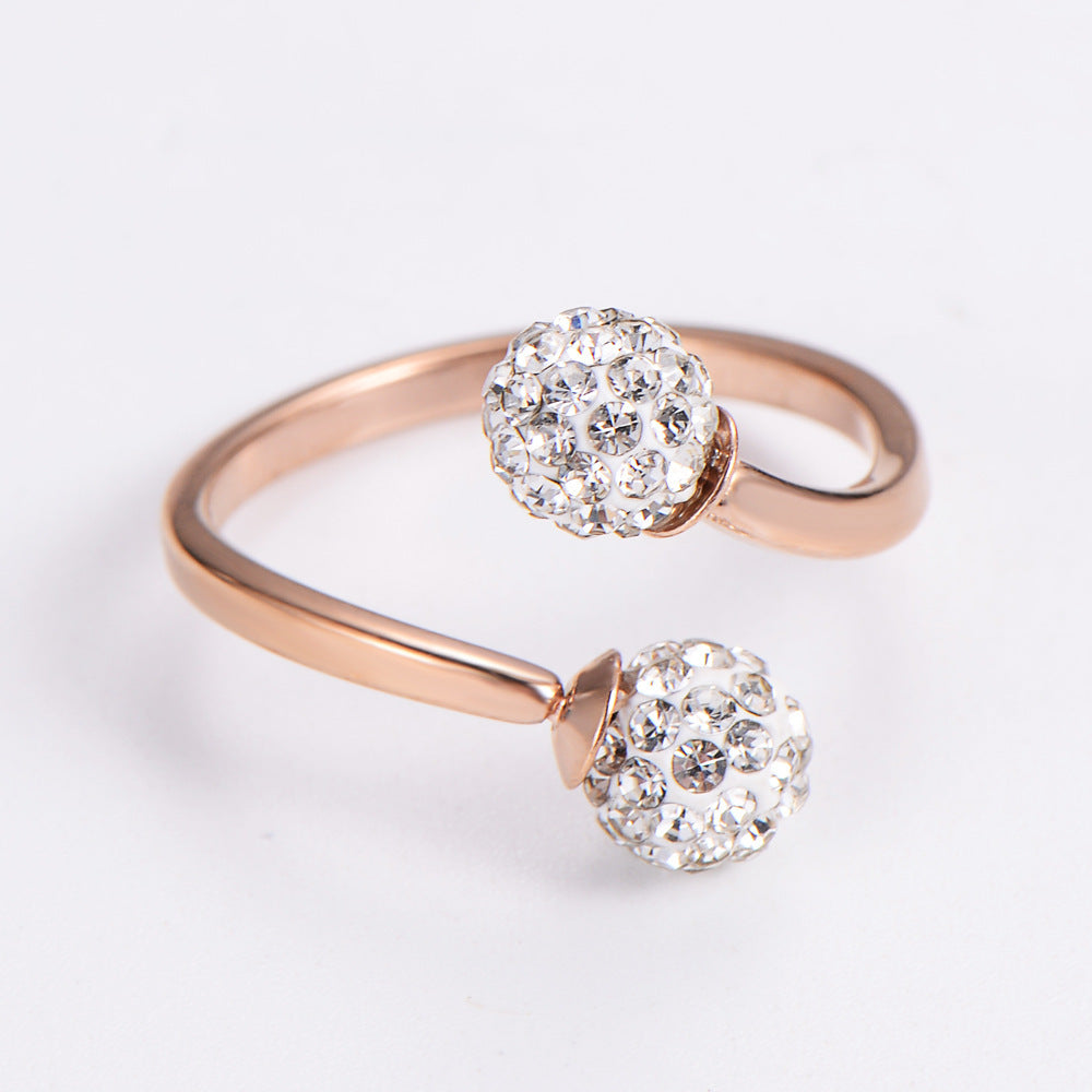 Anillo de oro de 18 quilates con galvanoplastia de acero inoxidable tipo hortensia ahuecado irregular