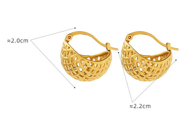 Mesh Hemisphere Personalized Earrings Female
