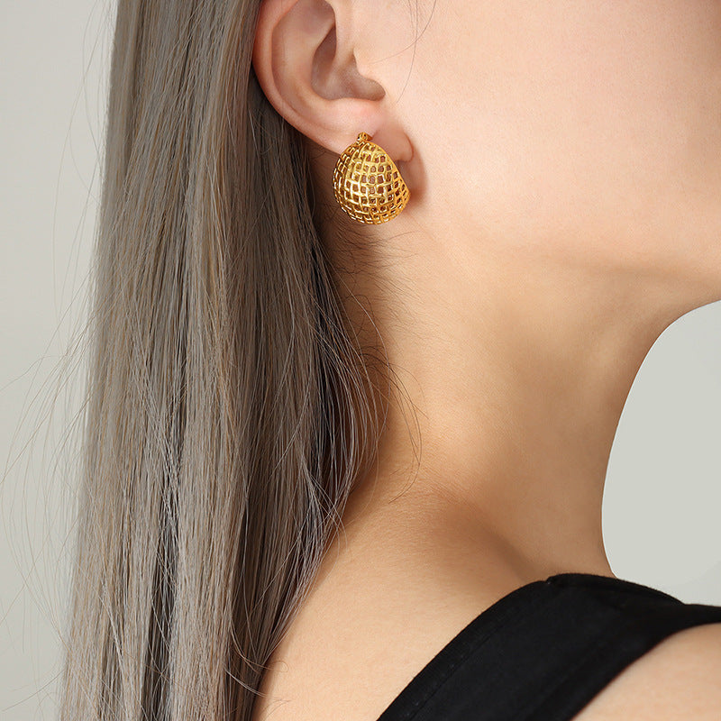 Mesh Hemisphere Personalized Earrings Female