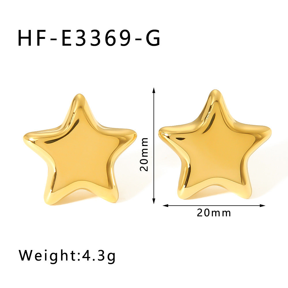 Boucles d'oreilles pentagramme en acier inoxydable pour femme