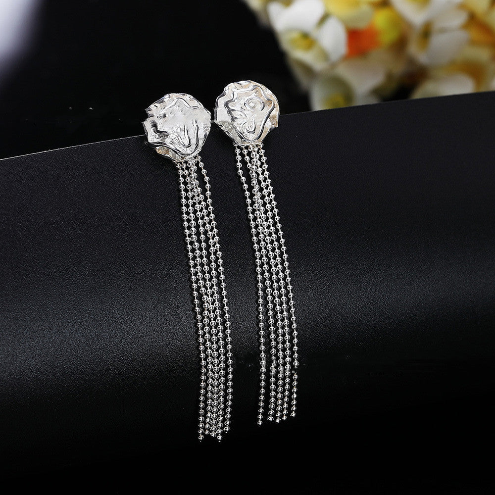 Boucles d'oreilles vintage en perles de roses pour femmes