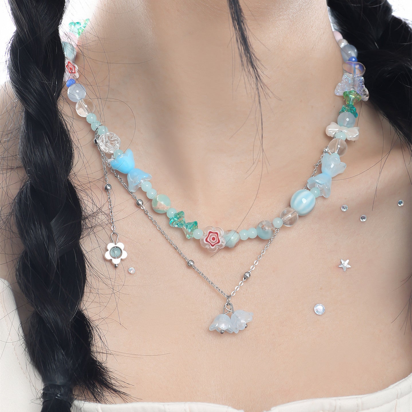 Collar de mariposa de cristal láser Linglan Story