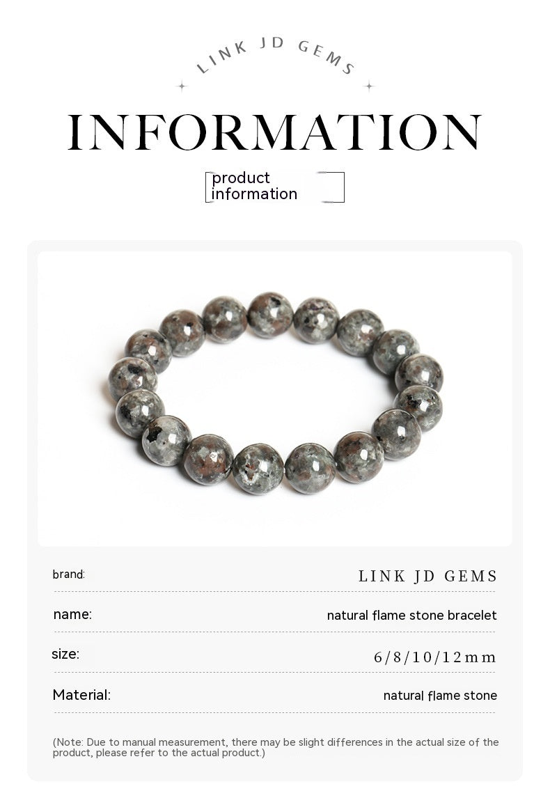 Ornement de bracelet en pierre de flamme naturelle