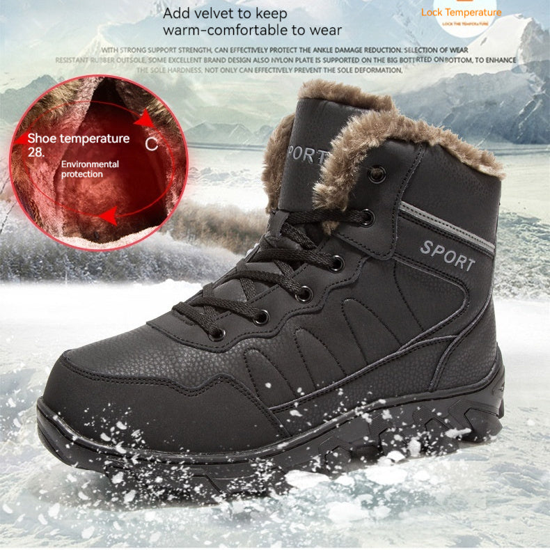 Botas de nieve de viaje térmicas antideslizantes y gruesas para hombre