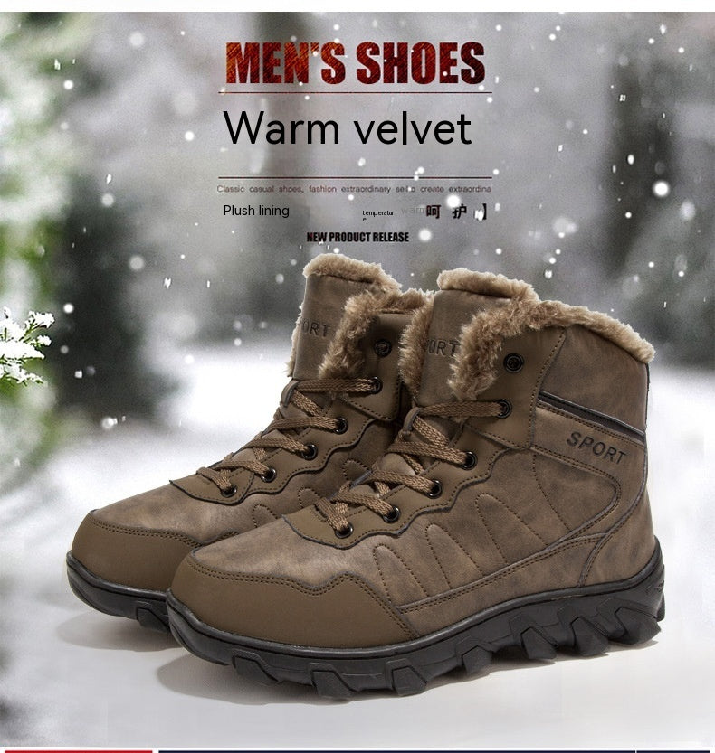 Botas de nieve de viaje térmicas antideslizantes y gruesas para hombre