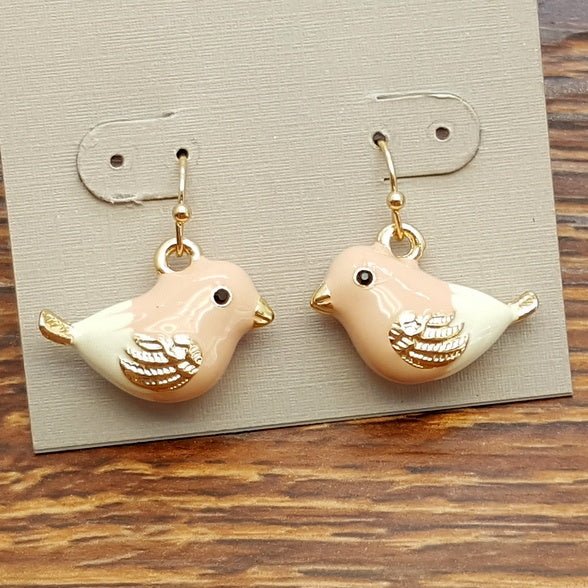 Colored Enamel Glaze Lovely Birds Creative Earrings