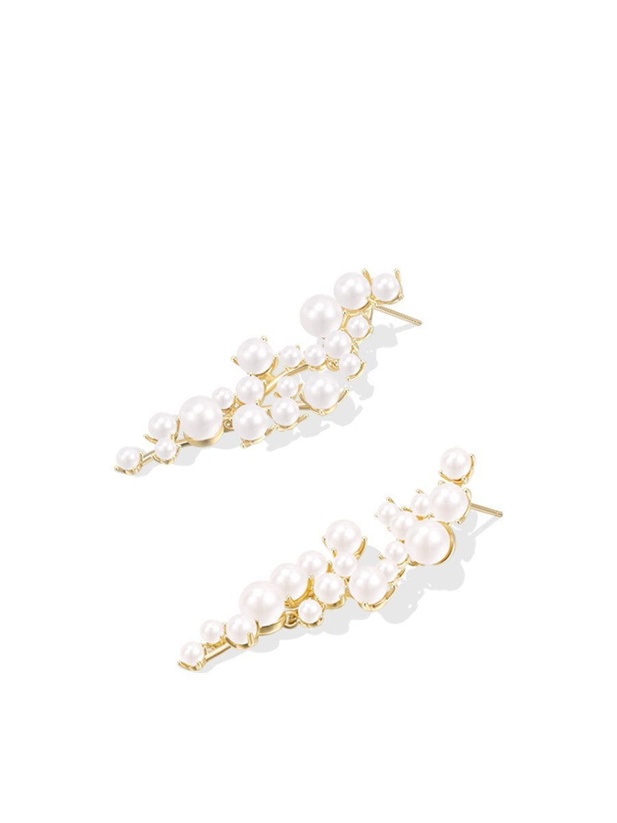 Boucles d'oreilles en perles de conception d'aiguille en argent à la mode