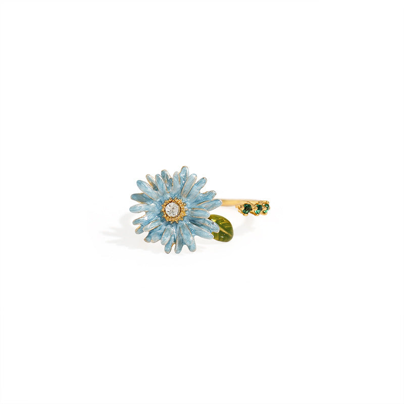 Enamel Glaze Ring Female European And American Adjustable Mouth