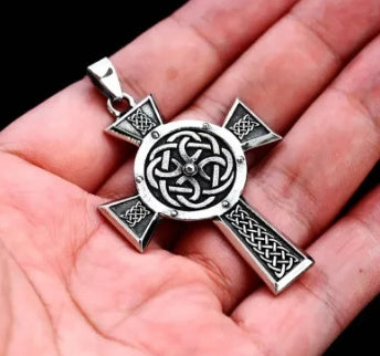 Steel Warrior Stainless Steel Vintage Viking Celtic Knot Cross Pendant