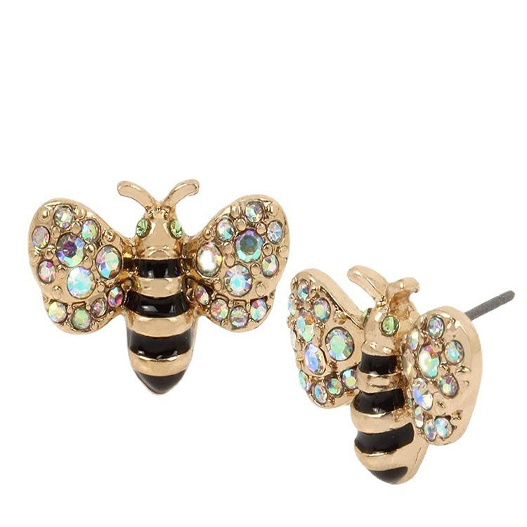Europe et amérique mode créative Micro incrustation Zircon abeille dégoulinant boucles d'oreilles