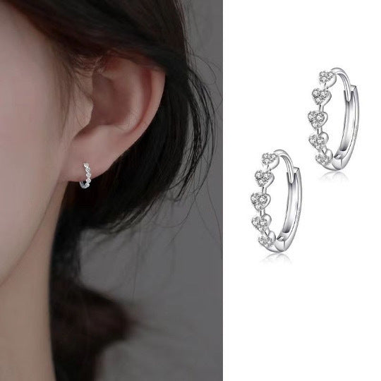 Boucles d'oreilles exquises en forme de cœur d'amour pour femmes