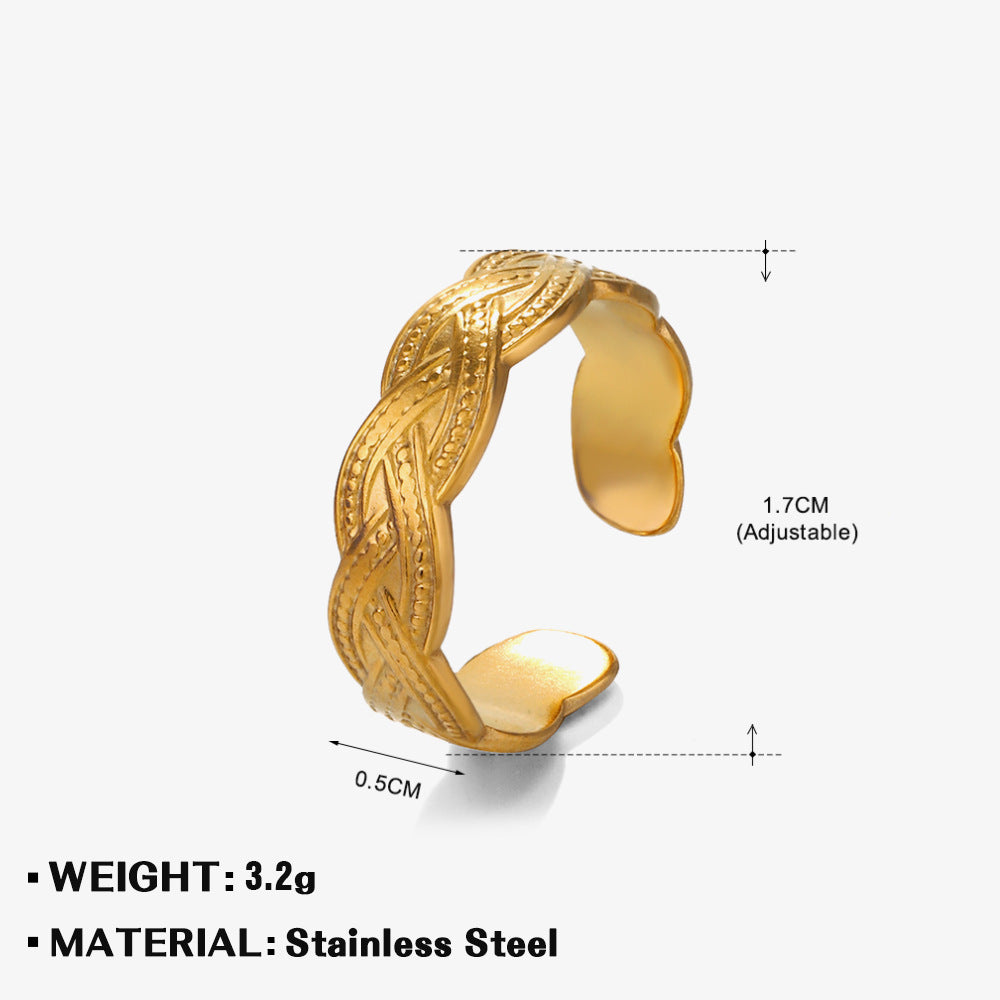 Bague rétro hip hop en acier titane pour femme