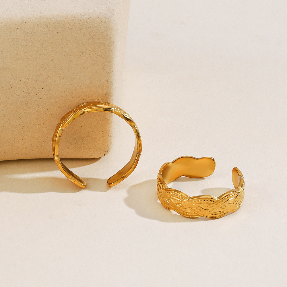 Bague rétro hip hop en acier titane pour femme