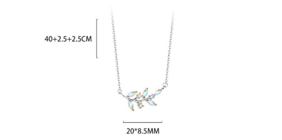 Sterling Silver Colorful Zircon Branch Necklace