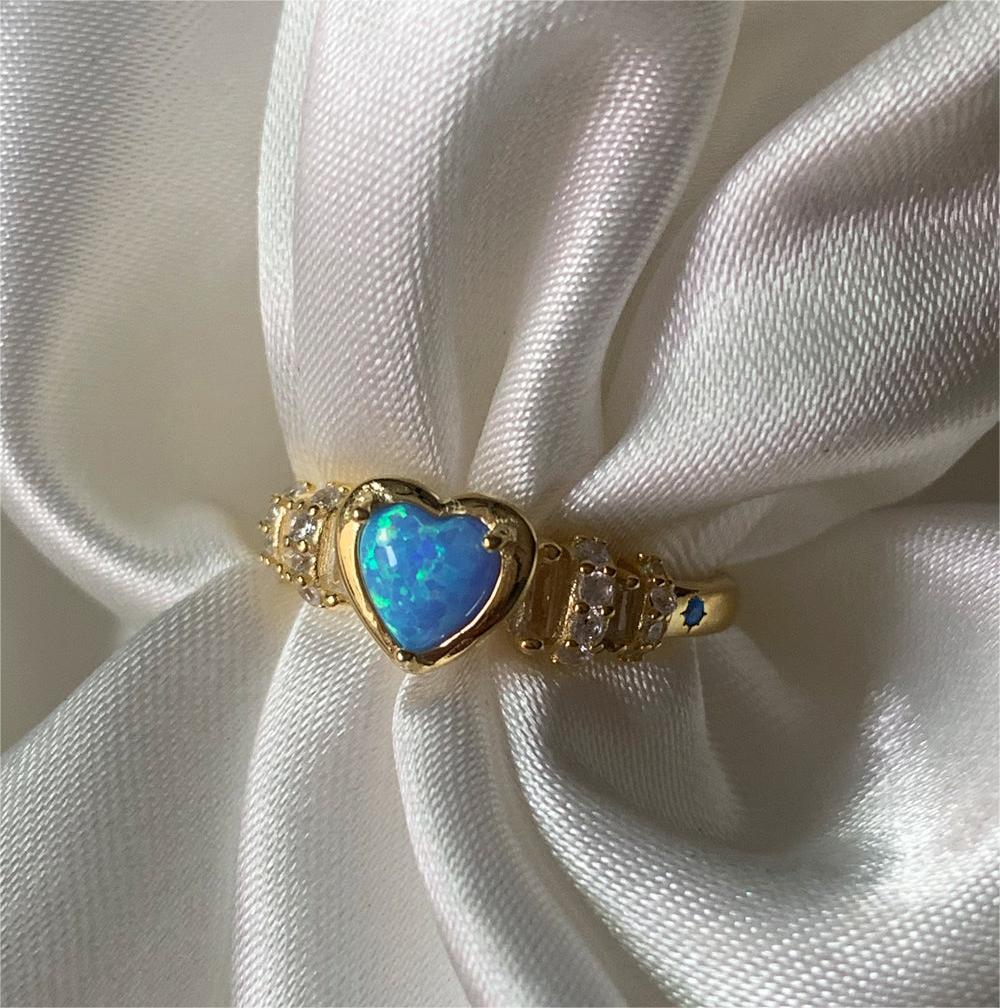 Bague Opale Zircon Mode Dames