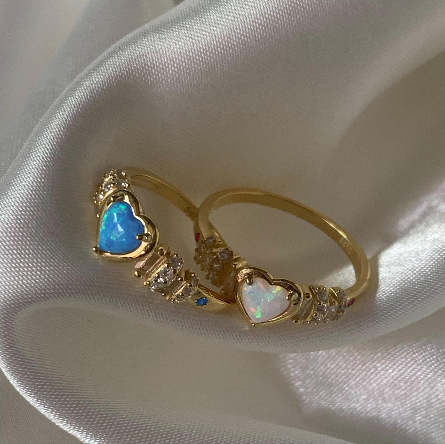 Bague Opale Zircon Mode Dames