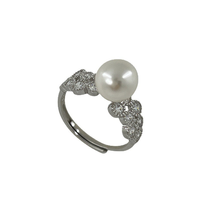 Bague de luxe en perles de Zircon Ins Light