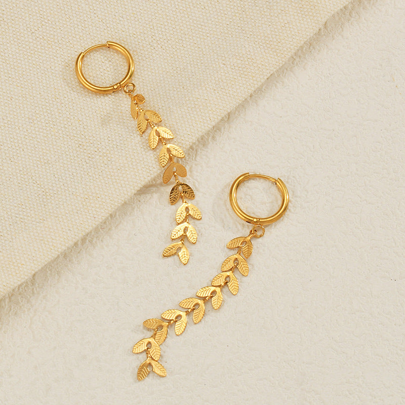 Boucles d'oreilles à longues franges de blé de tempérament à la mode