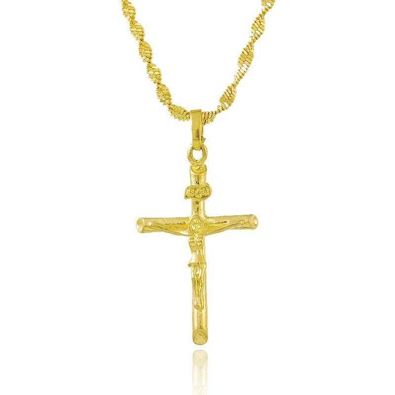 Women's Gold-plated Jewelry Cross Necklace Fading Manufacturer Direct Wholesale