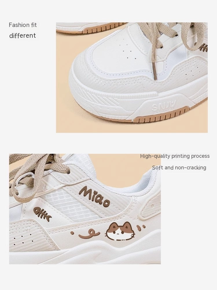 Zapatos de skate deportivos informales con parte inferior gruesa, populares, de nicho, a la moda, Ins