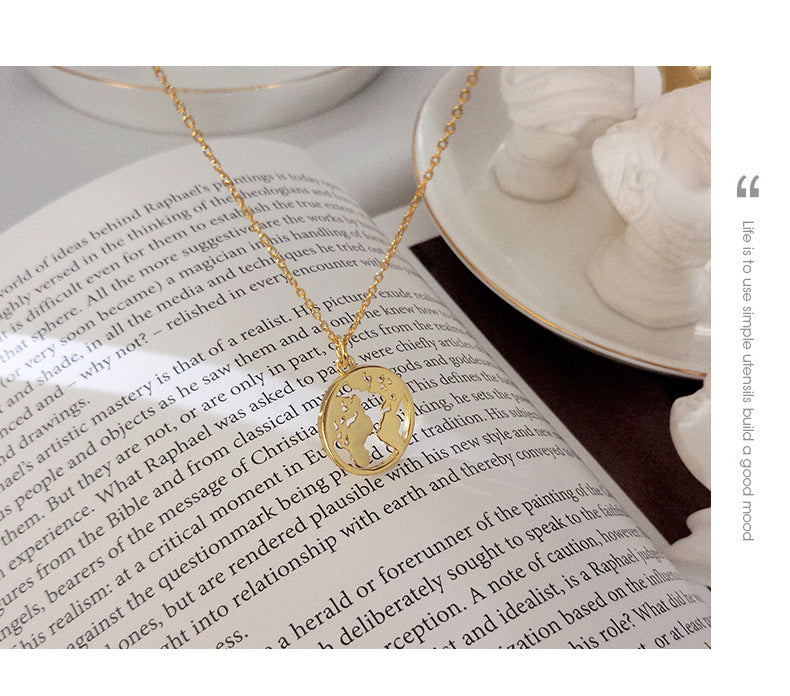 S925 Sterling Silver Your World Map Necklace