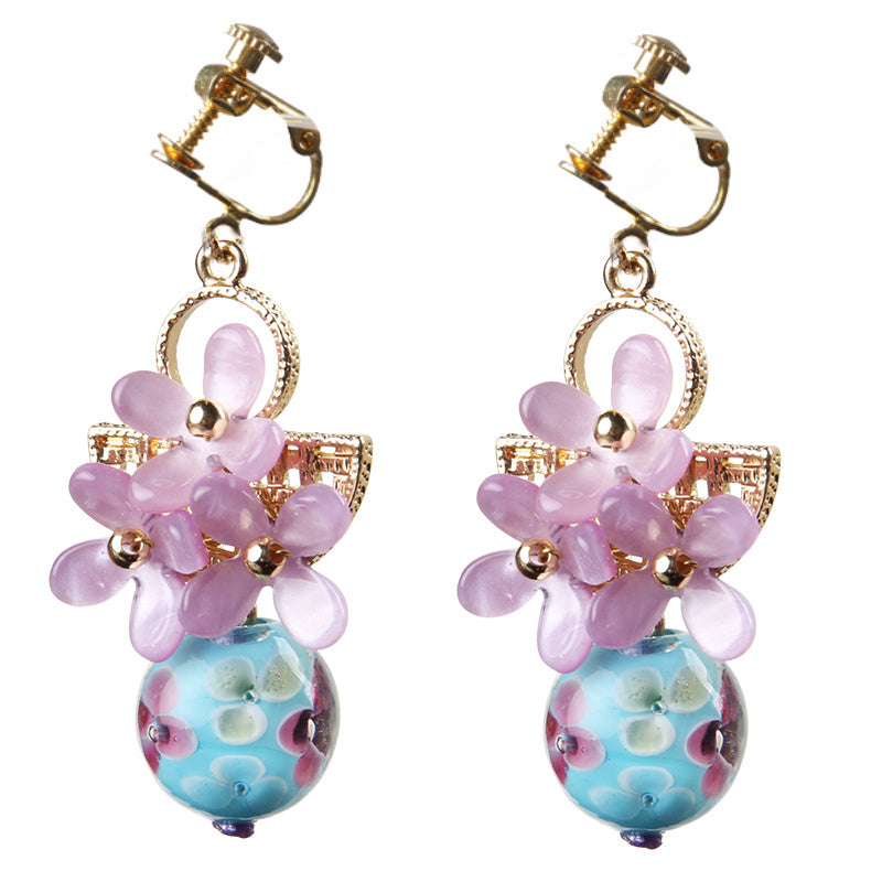 Boucles d'oreilles vintage à petites fleurs, style antique