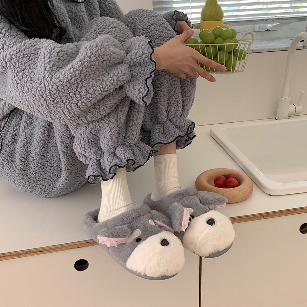 Pantoufles en coton antidérapantes à fond souple pour maison chaude et mignonne pour chien